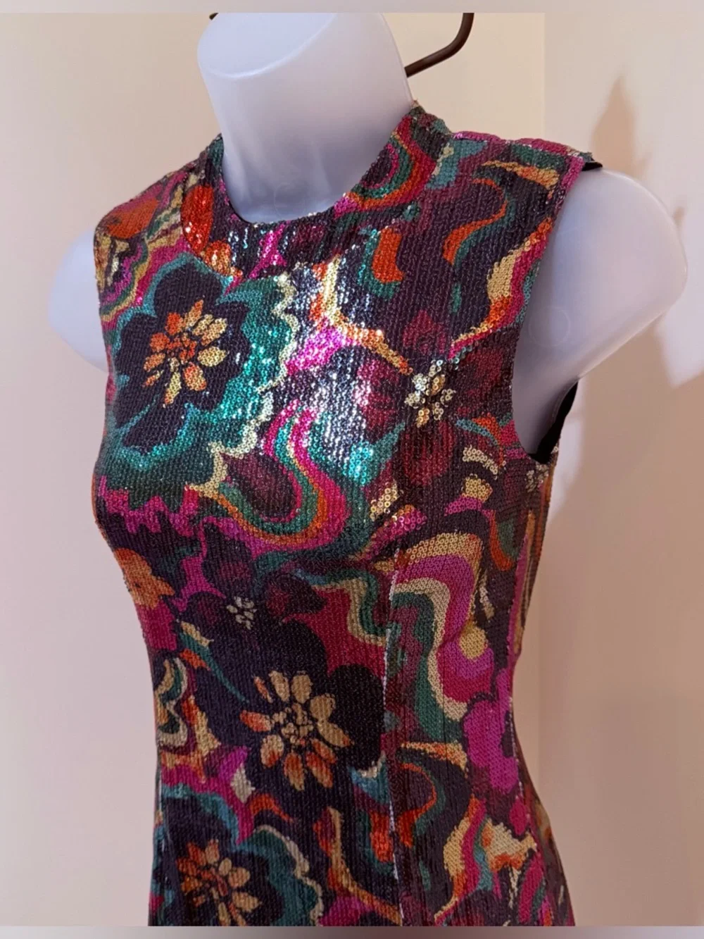 NEW MISA LOS ANGELES NAKIA FLORA GROOVE SEQUIN MINI DRESS SIZE XXS - Picture 3 of 15